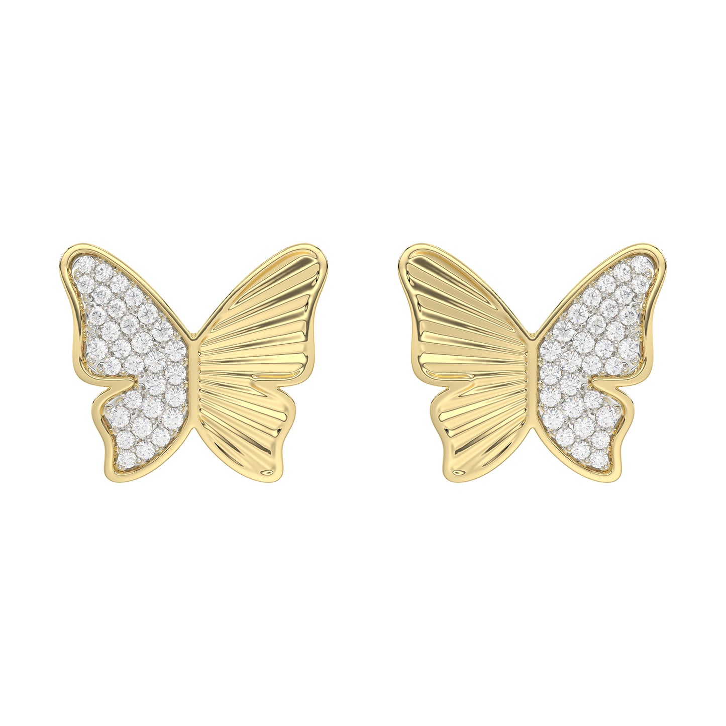 LADIES EARRINGS 0.16CT ROUND DIAMOND 10K YELLOW GOLD