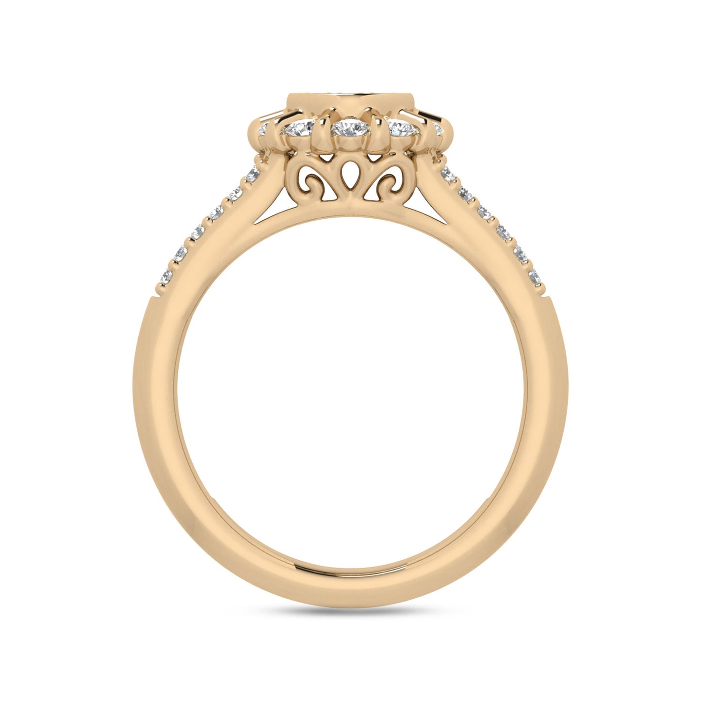 LADIES RING 0.50CT ROUND DIAMOND 10K YELLOW GOLD