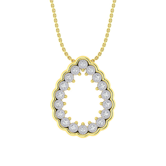 LADIES NECKLACE 0.20CT ROUND DIAMOND 10K YELLOW GOLD