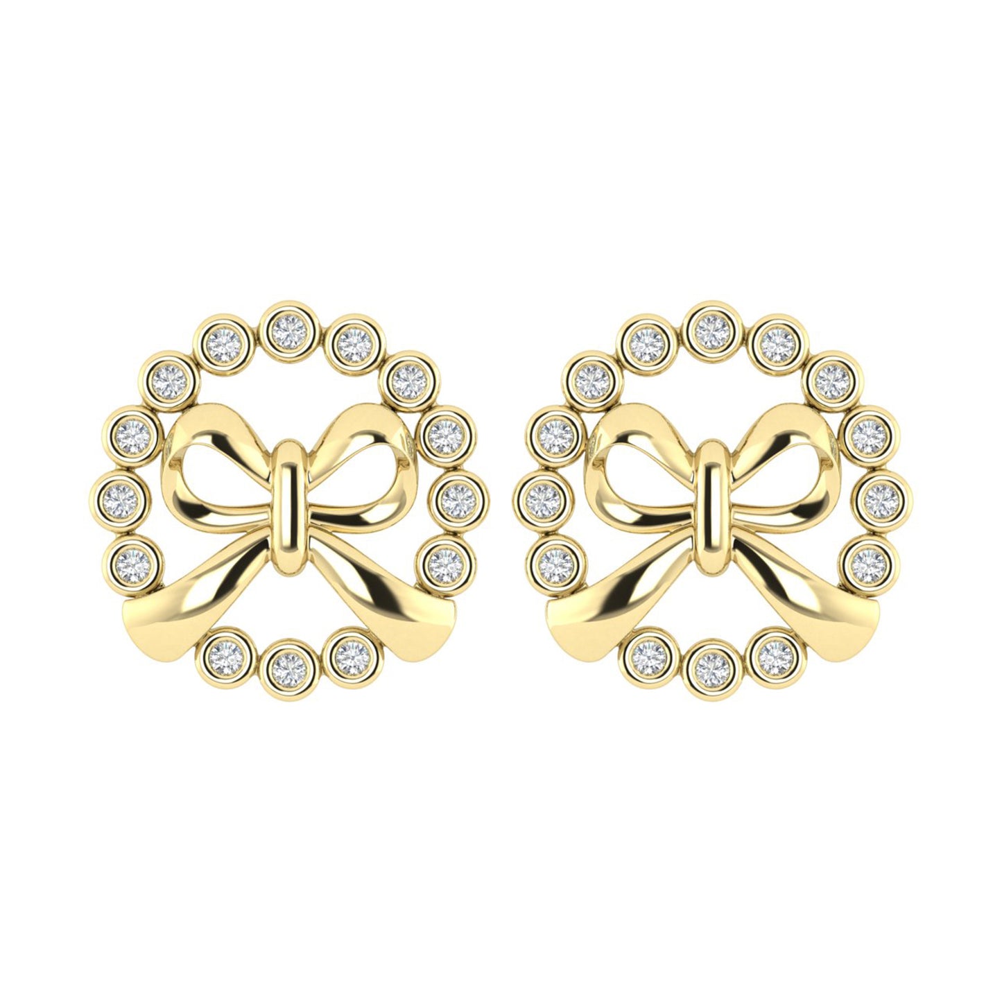 LADIES PENDANT WITH CHAIN 0.13CT ROUND DIAMOND 10K YELLOW GOLD