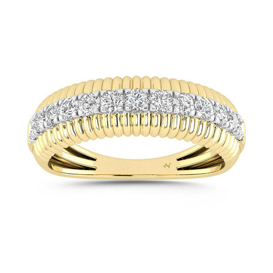 LADIES BAND 0.50CT ROUND DIAMOND 10K YELLOW GOLD