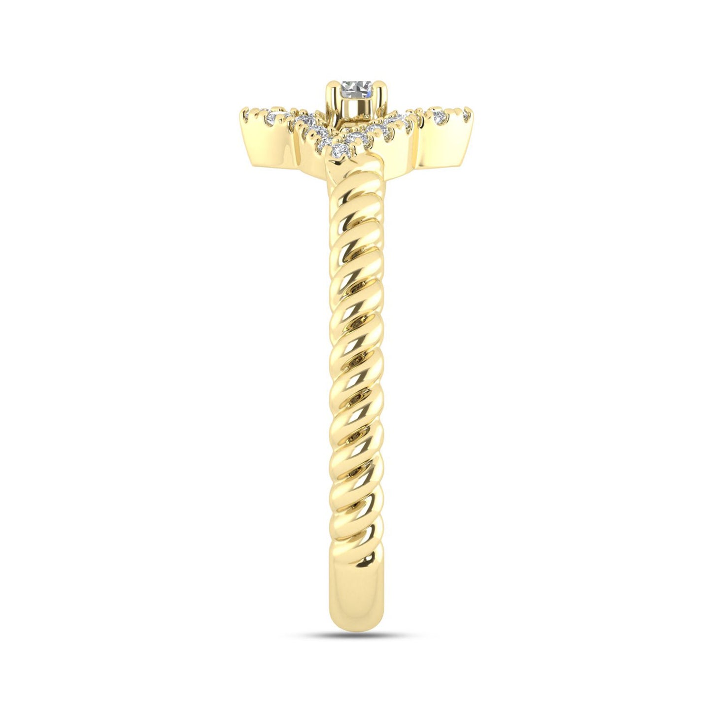 LADIES RING 0.15CT ROUND DIAMOND 10K YELLOW GOLD