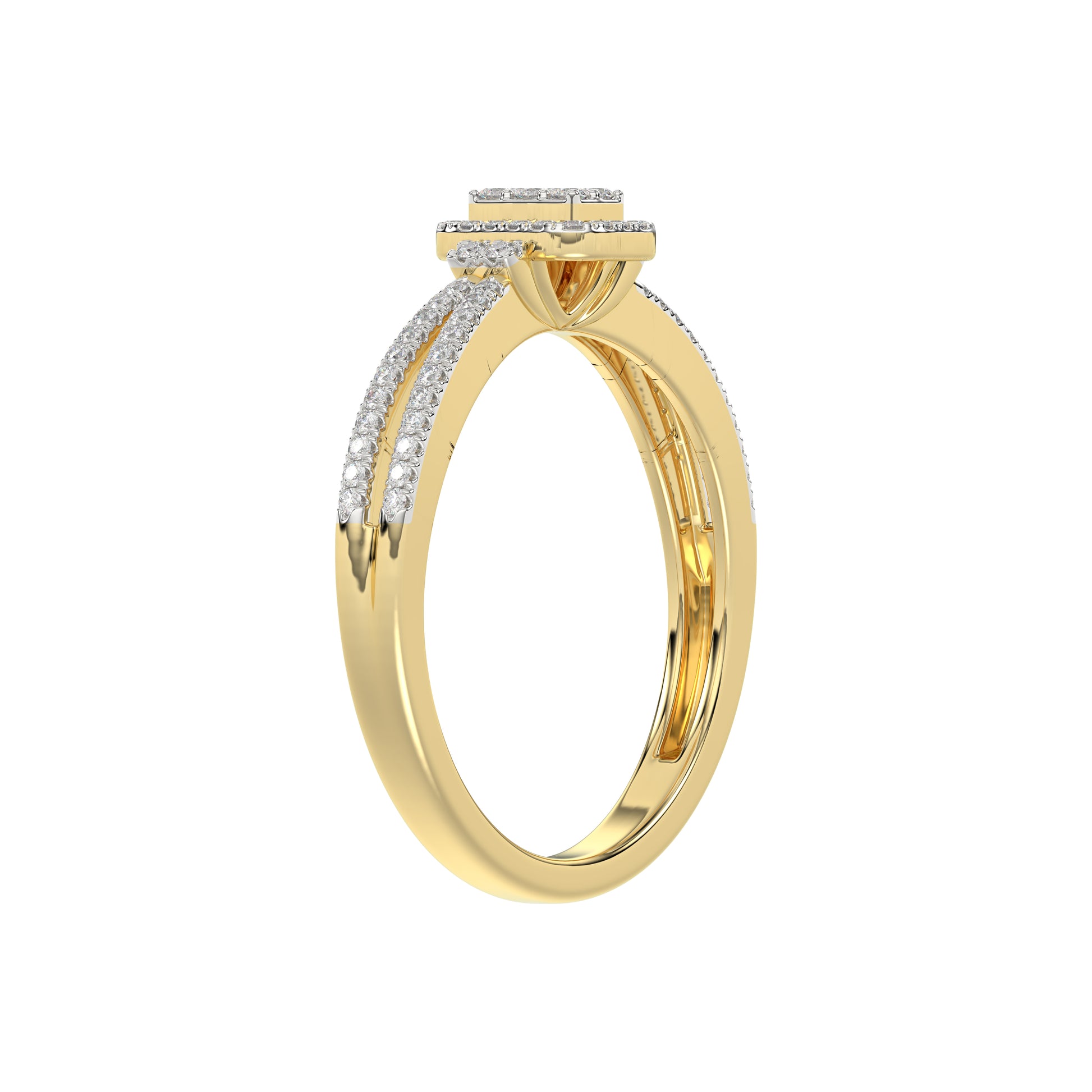 LADIES RING 0.20CT ROUND DIAMOND 10K YELLOW GOLD