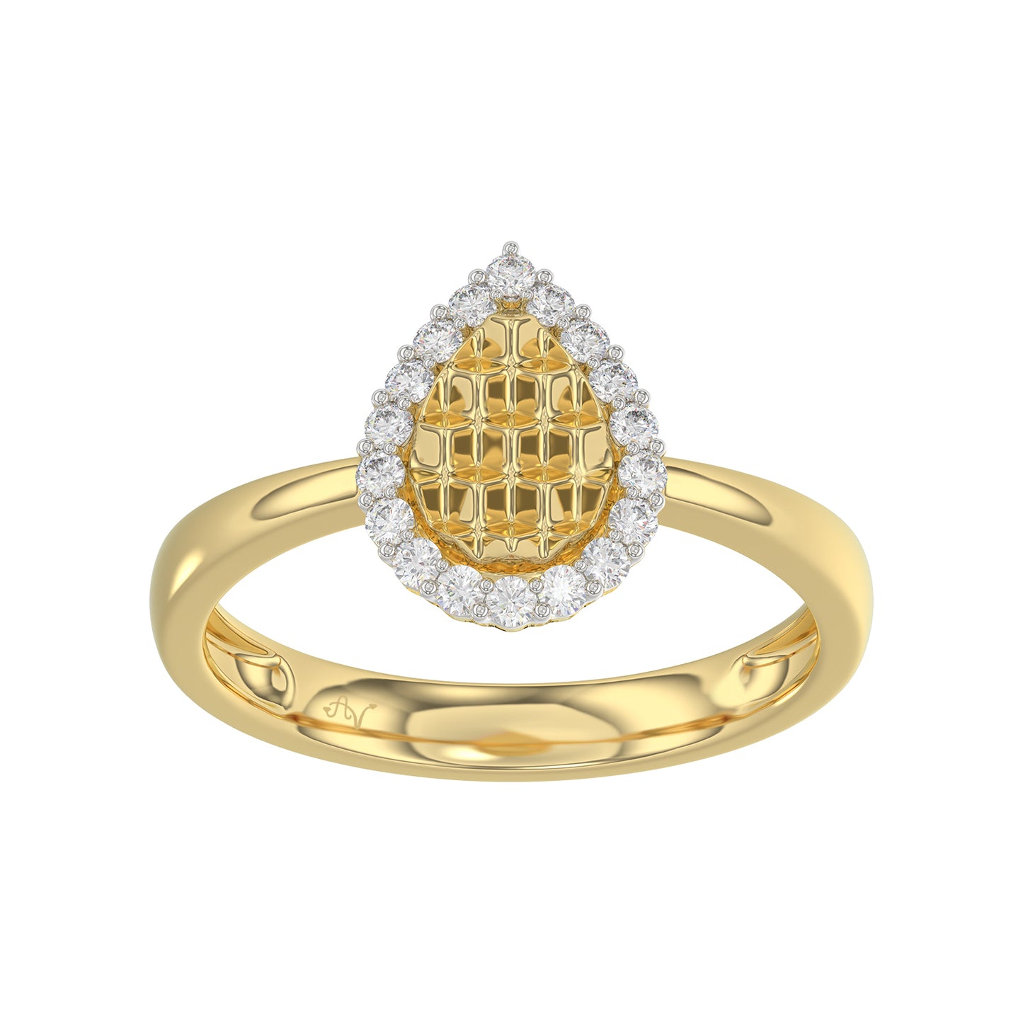LADIES RING 0.20CT ROUND DIAMOND 10K YELLOW GOLD