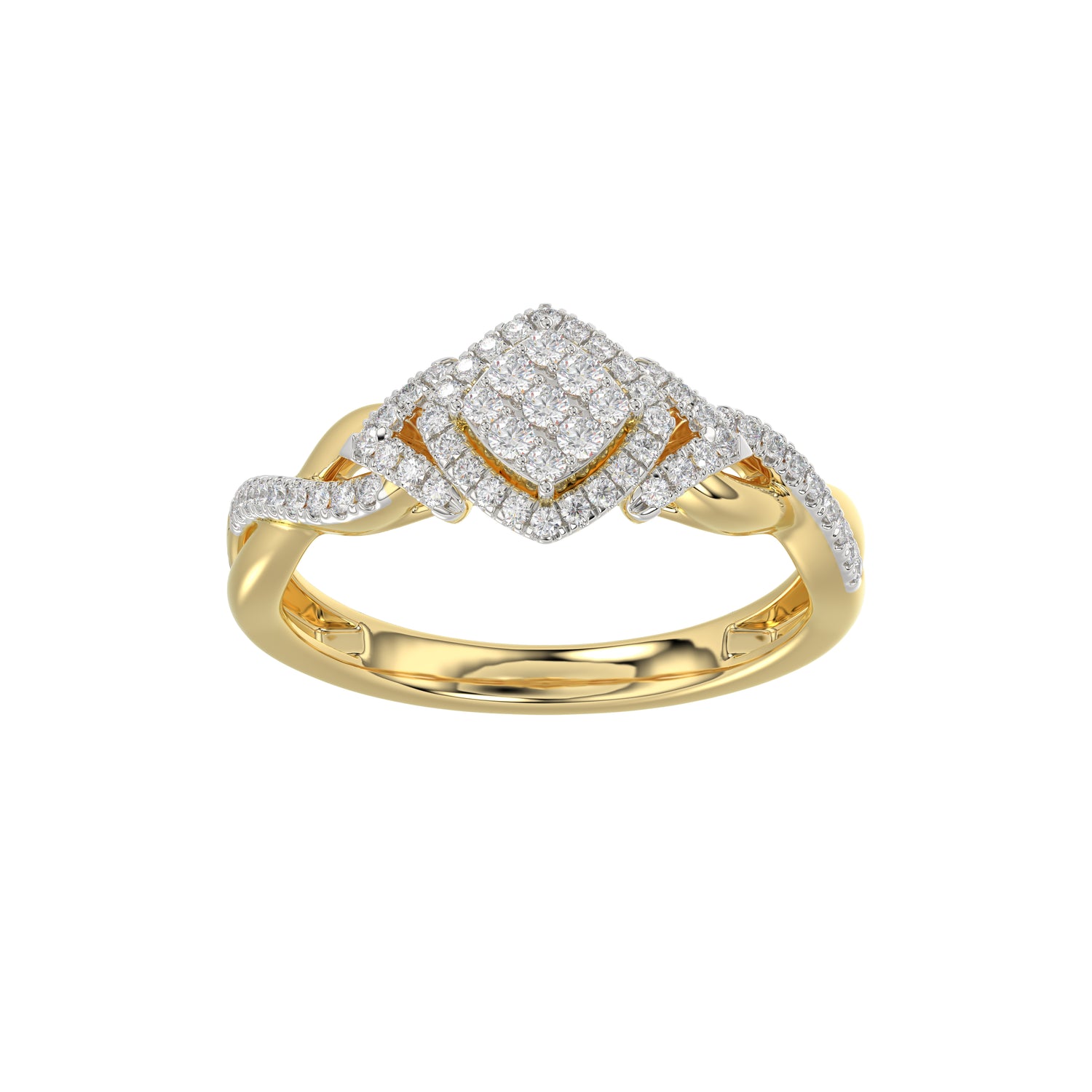LADIES RING 0.25CT ROUND DIAMOND 10K YELLOW GOLD