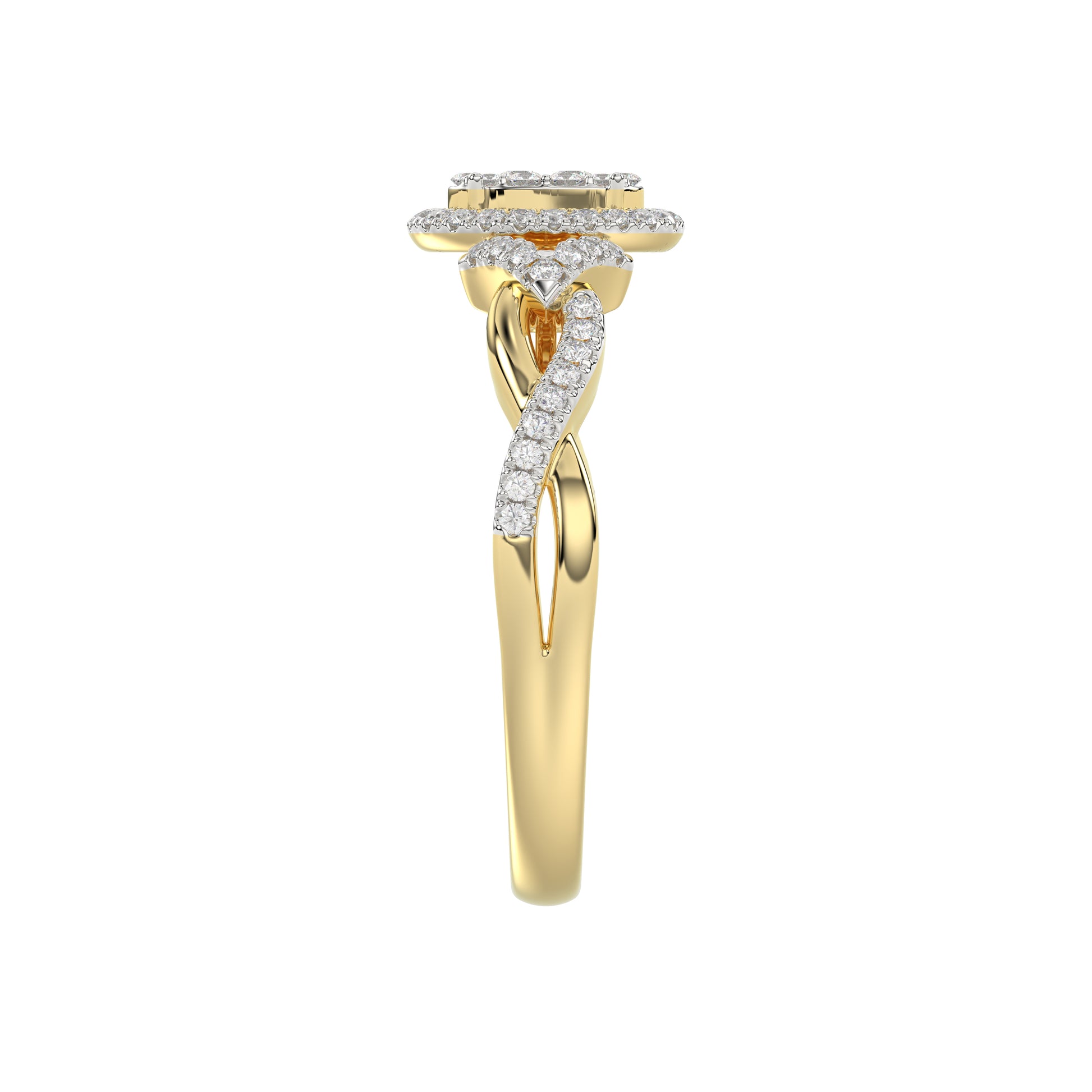 LADIES RING 0.25CT ROUND DIAMOND 10K YELLOW GOLD