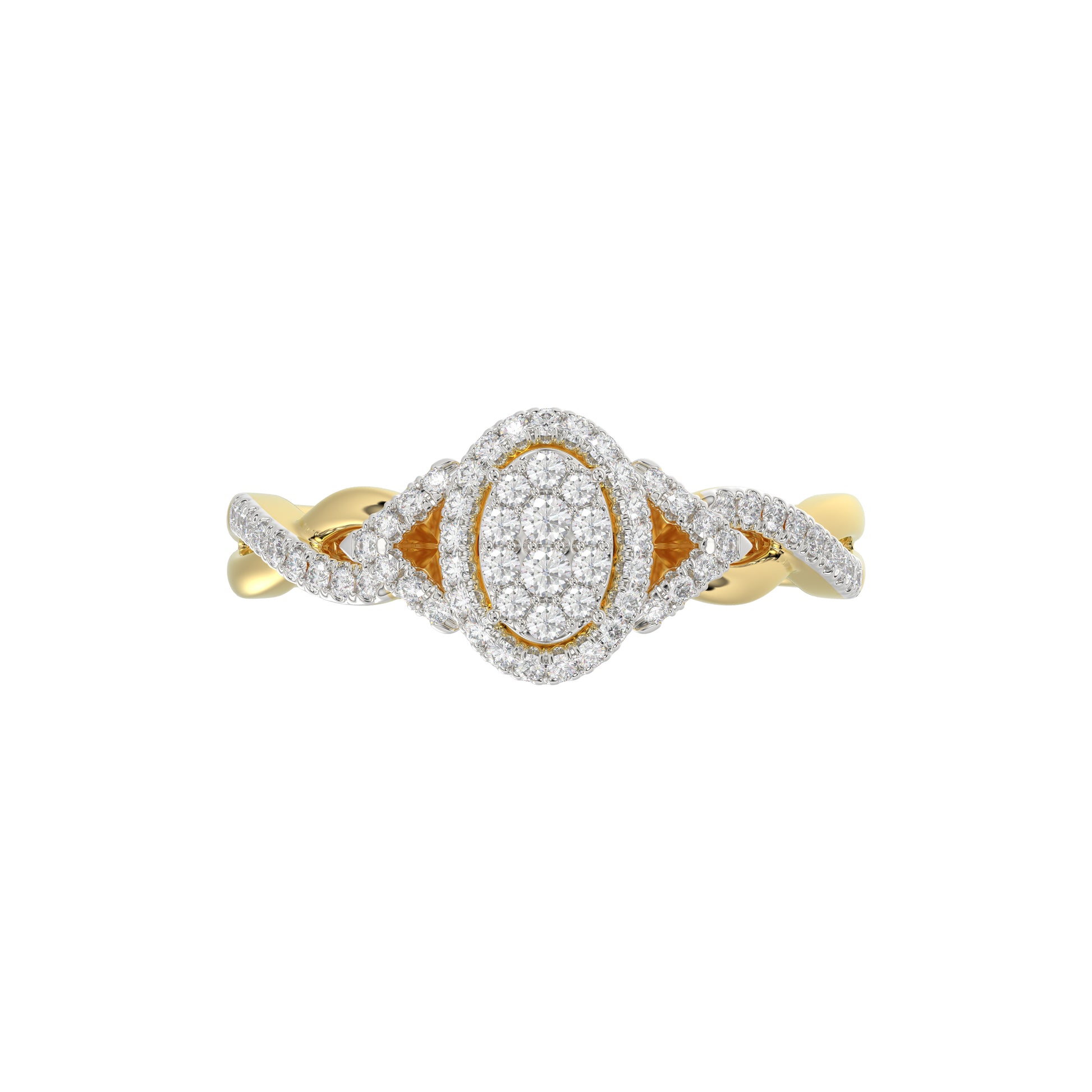 LADIES RING 0.25CT ROUND DIAMOND 10K YELLOW GOLD