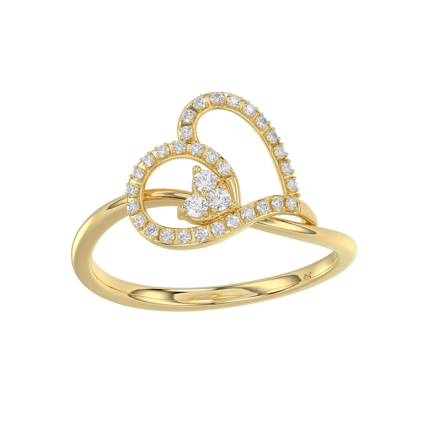 LADIES RING 0.15CT ROUND DIAMOND 10K YELLOW GOLD