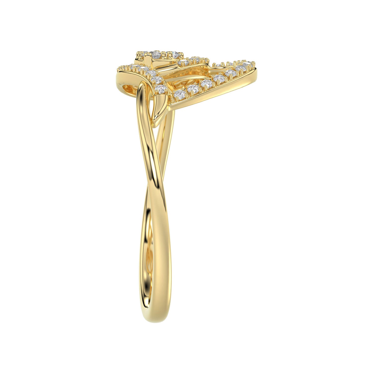 LADIES RING 0.15CT ROUND DIAMOND 10K YELLOW GOLD