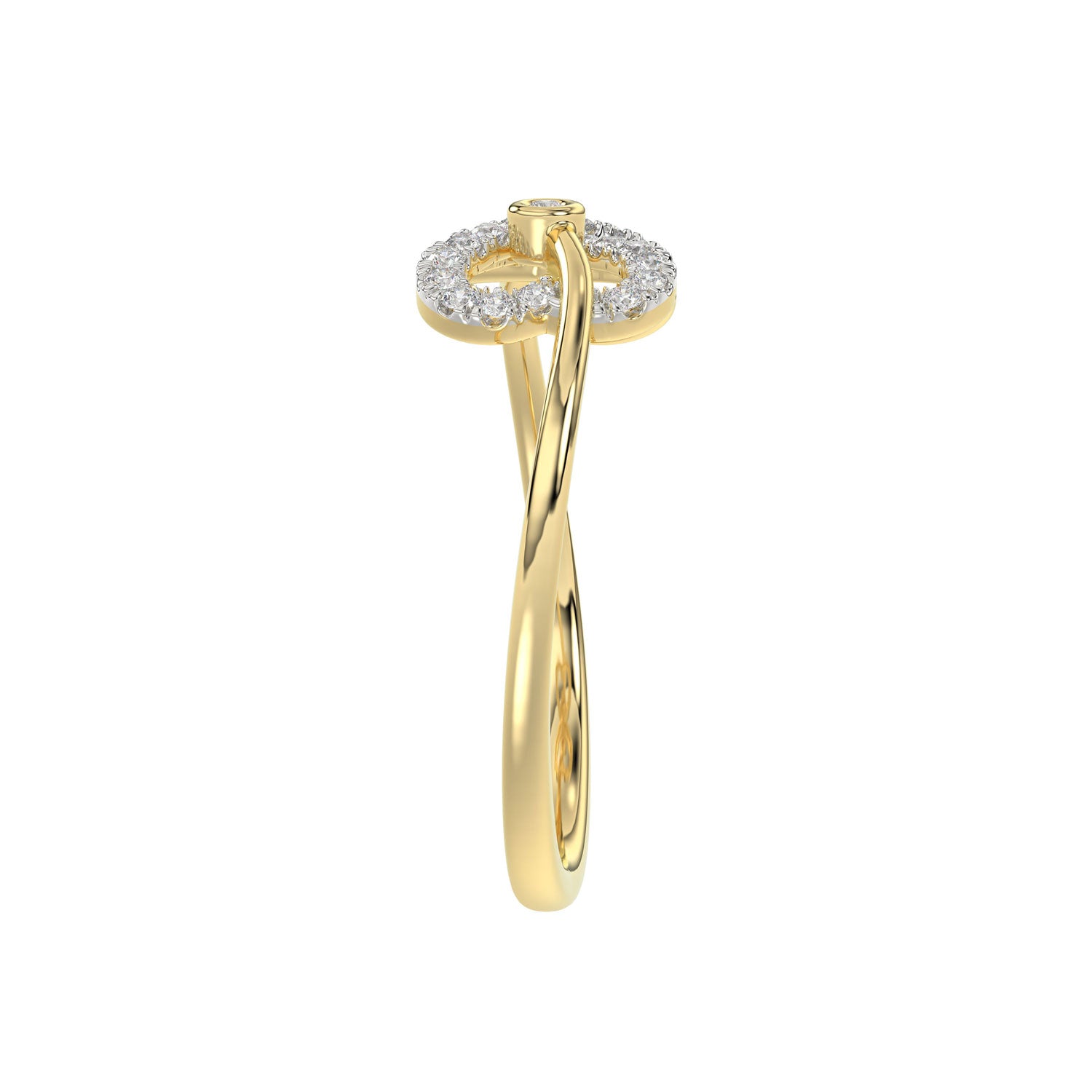 LADIES RING 0.15CT ROUND DIAMOND 10K YELLOW GOLD
