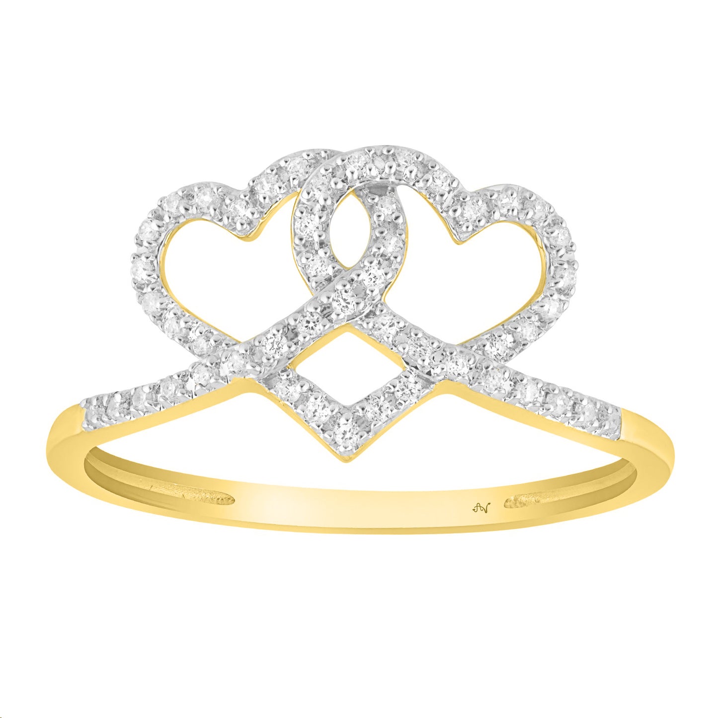 LADIES RING 0.15CT ROUND DIAMOND 10K YELLOW GOLD