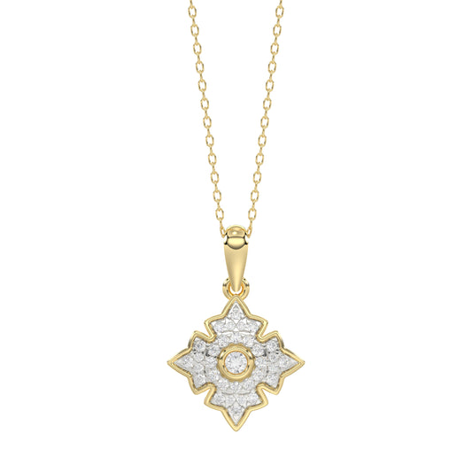 LADIES PENDANT 0.25CT ROUND DIAMOND 10K YELLOW GOLD