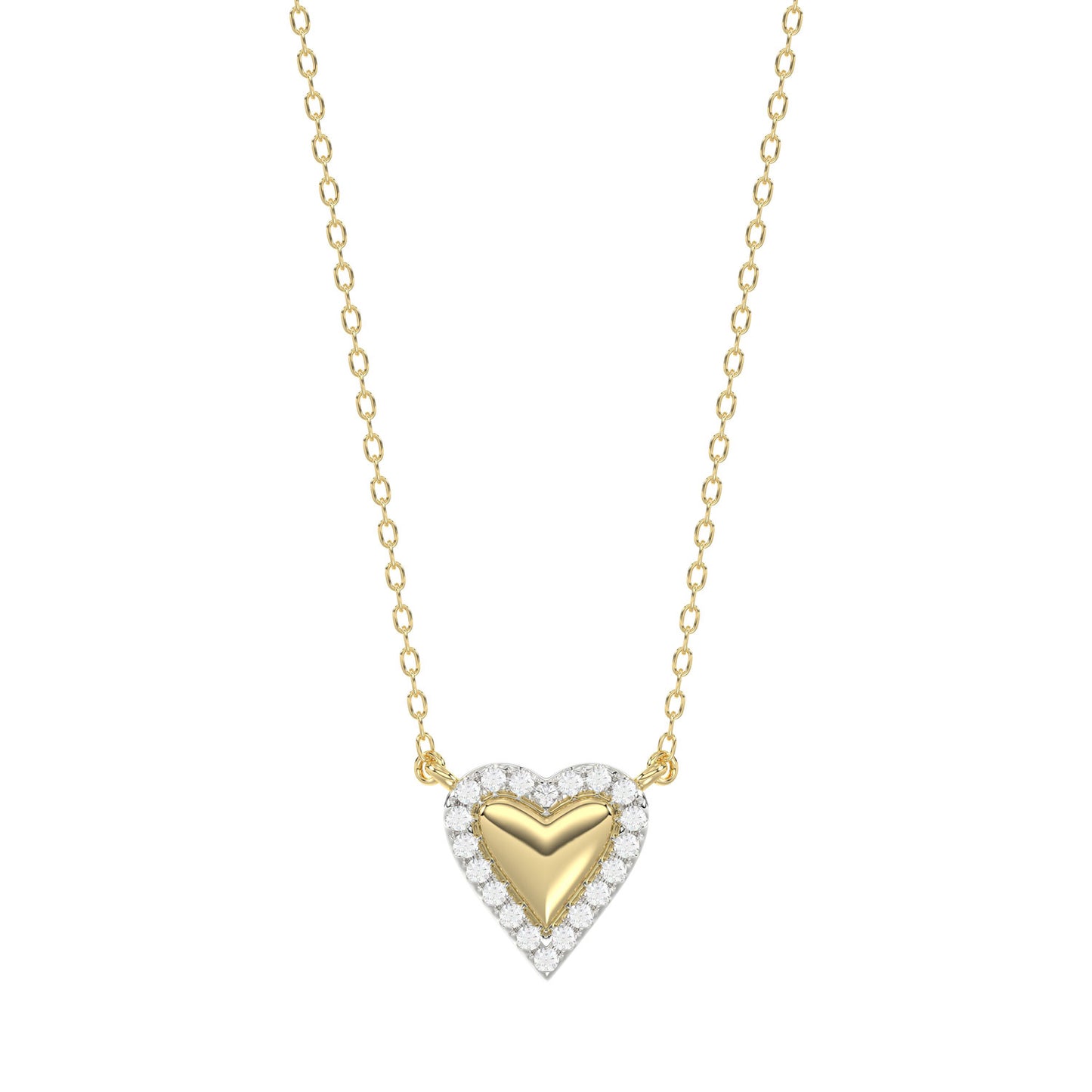 LADIES NECKLACE 0.10CT ROUND DIAMOND 10K YELLOW GOLD
