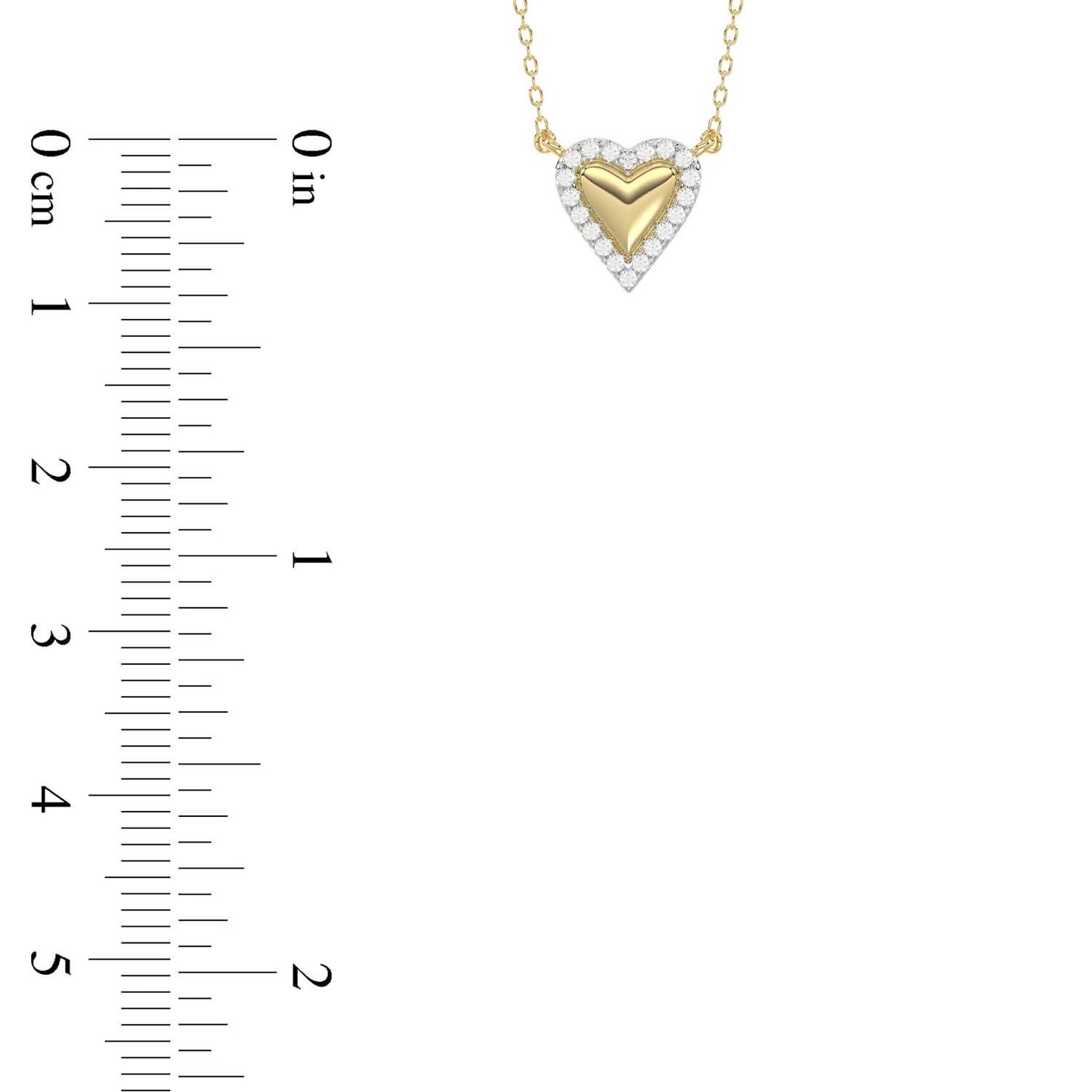 LADIES NECKLACE 0.10CT ROUND DIAMOND 10K YELLOW GOLD