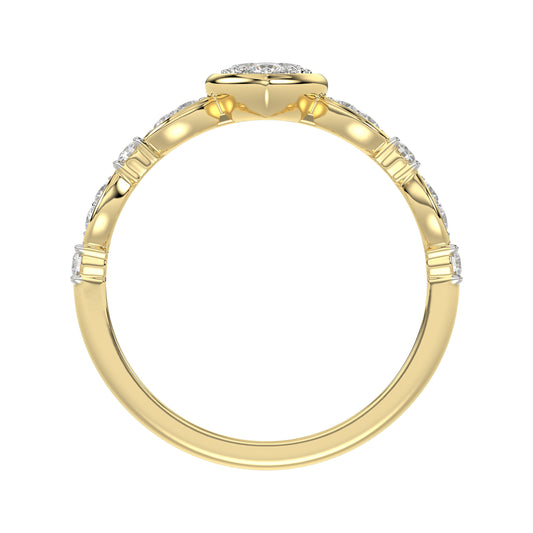 LADIES RING 0.25CT ROUND DIAMOND 10K YELLOW GOLD