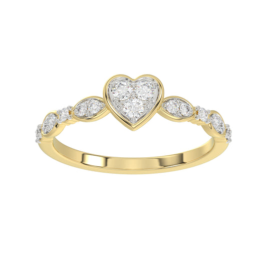LADIES RING 0.25CT ROUND DIAMOND 10K YELLOW GOLD