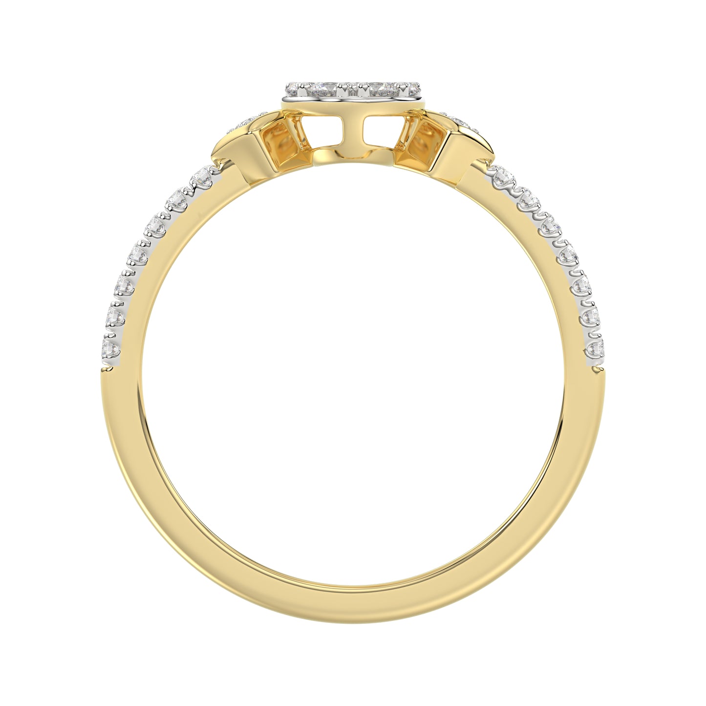 LADIES RING 0.33CT ROUND DIAMOND 10K YELLOW GOLD