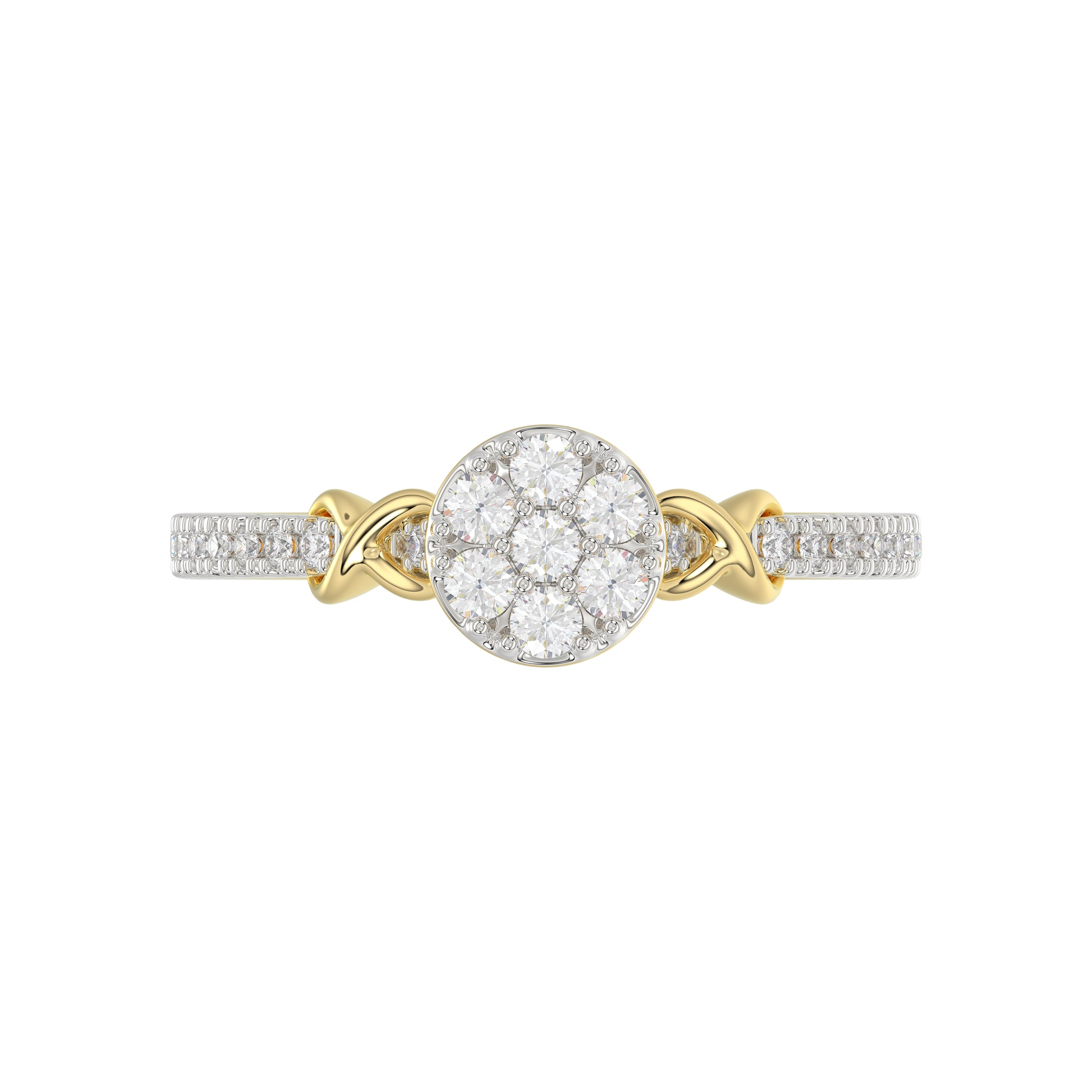 LADIES RING 0.33CT ROUND DIAMOND 10K YELLOW GOLD