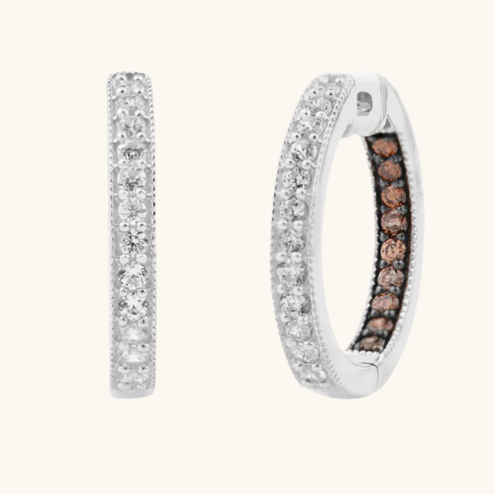 White Gold Diamond Classic Hoops 14K