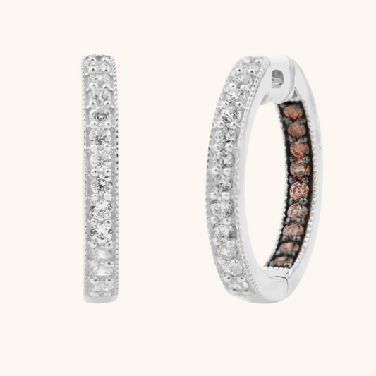White Gold Diamond Classic Hoops 14K