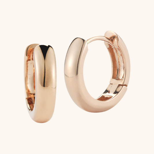 14K Rose Gold Huggie Earrings