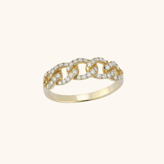Diamond Open Chain Ring