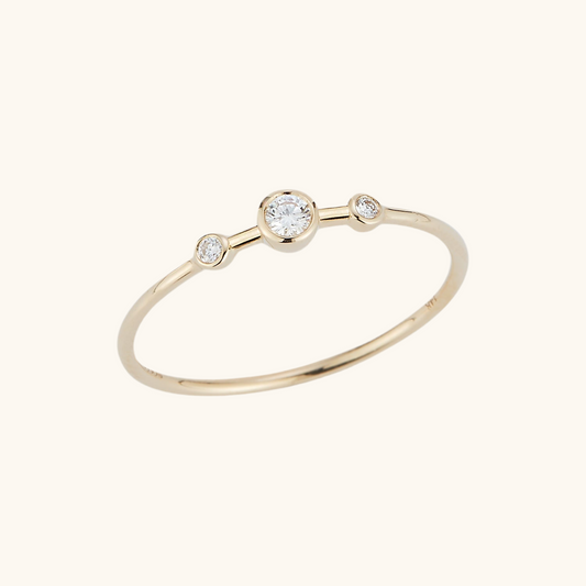 3 Diamond Bezel Ring