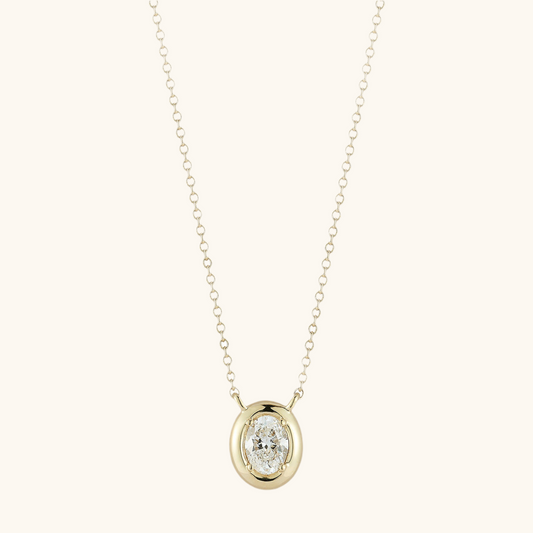 Oval Flat Rim Bezel Pendant