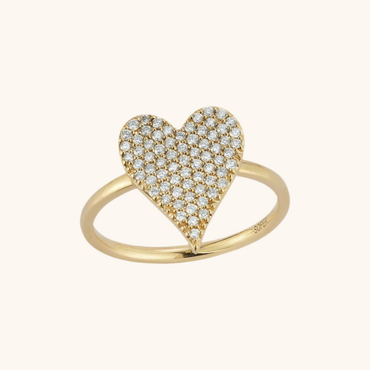 Pave Diamond Heart Ring
