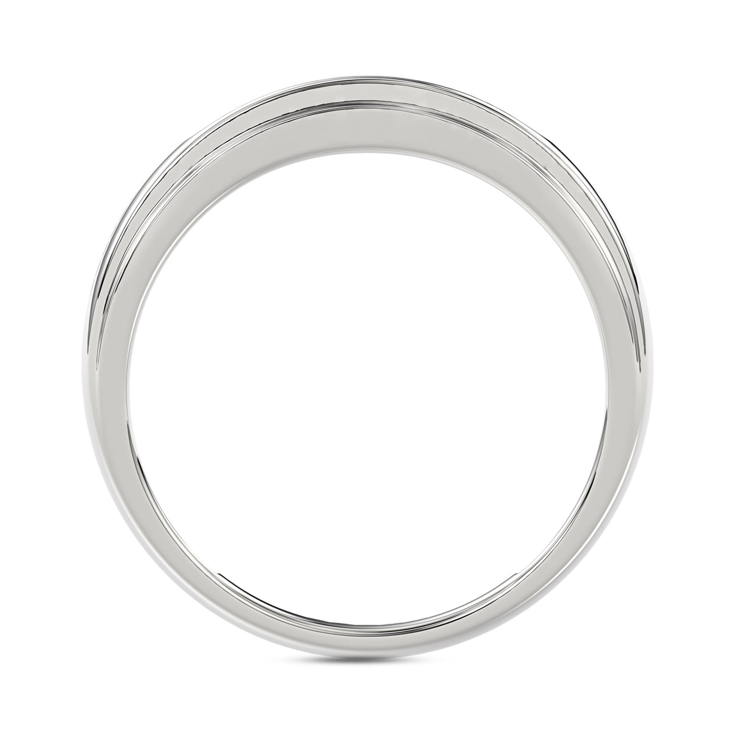 MEN'S BAND 0.25CT ROUND DIAMOND 10K WHITE GOLD