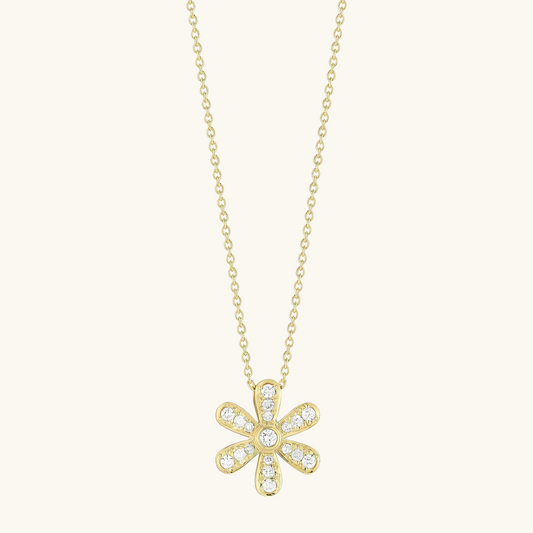 Diamond Flower Pendant