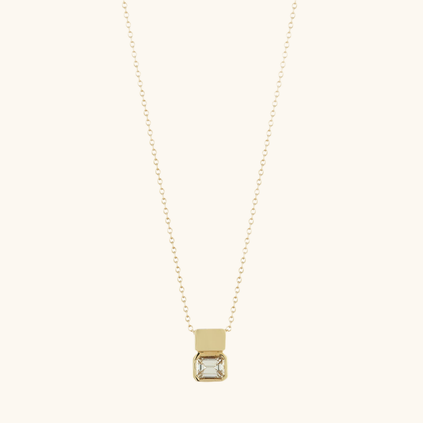 East/West Emerald Bezel Pendant