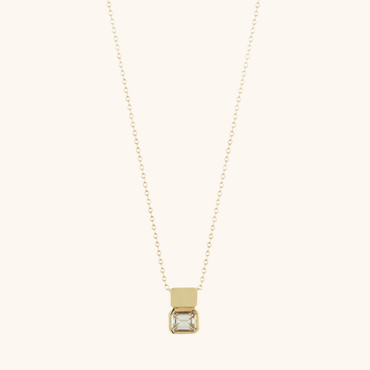 East/West Emerald Bezel Pendant