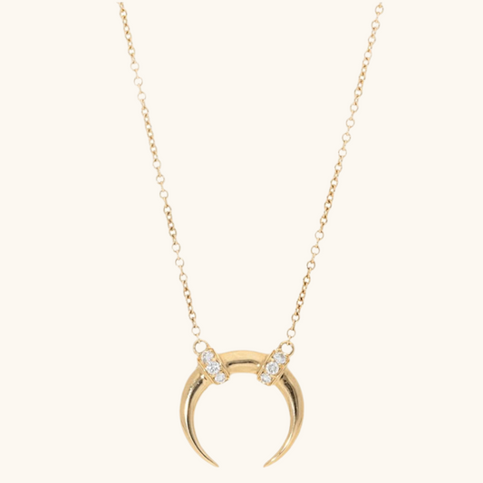 Pave Diamond Horn Pendant