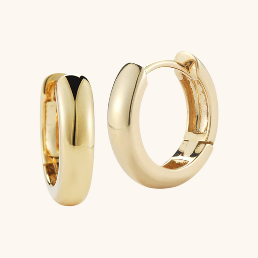 Classic Yellow Gold Huggie Earrings