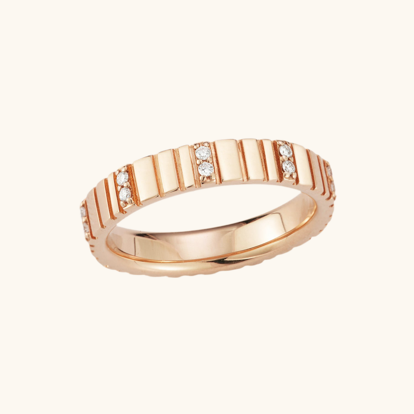 Diamond and Gold Bar Ring