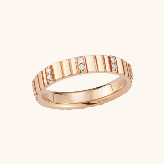Diamond and Gold Bar Ring