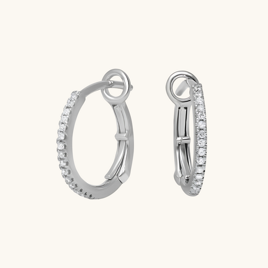 White Gold Diamond Earrings 14K
