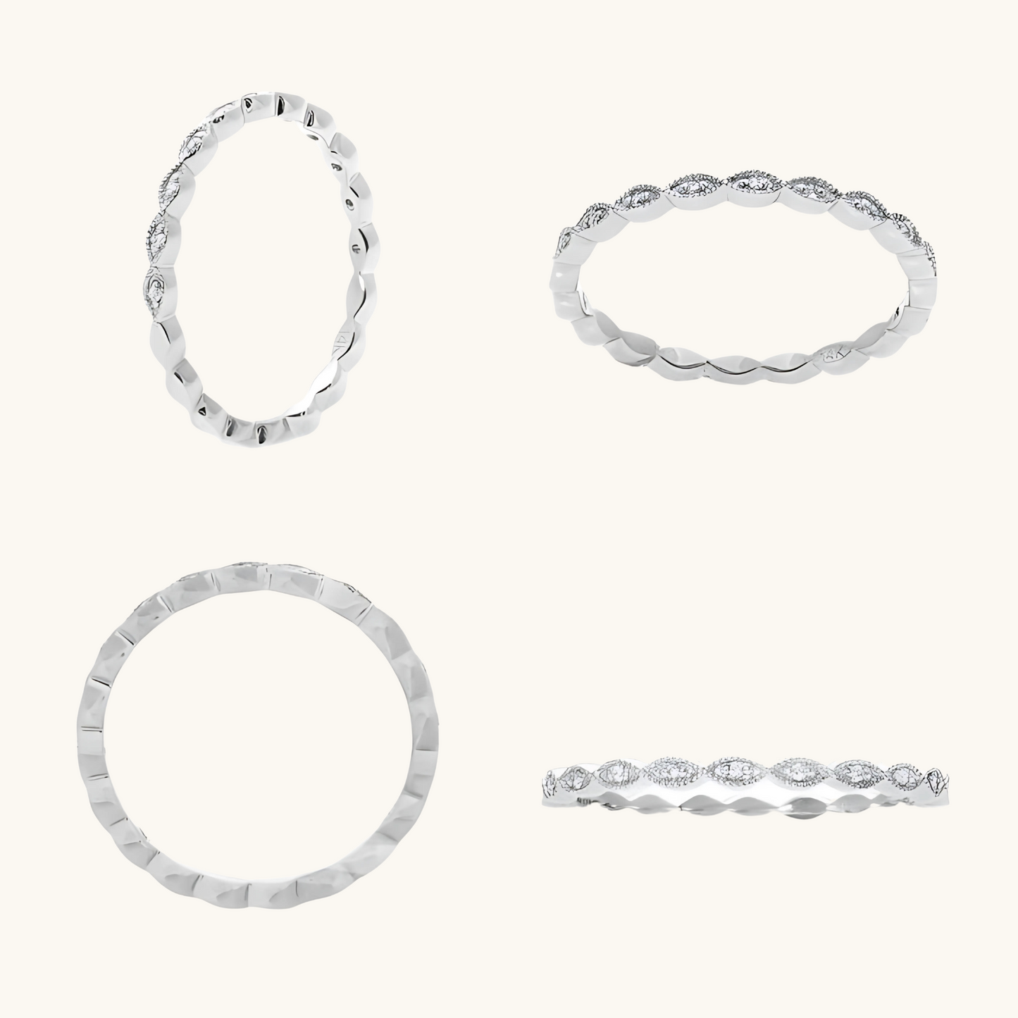 White Gold Channel Set Diamond Band 14K