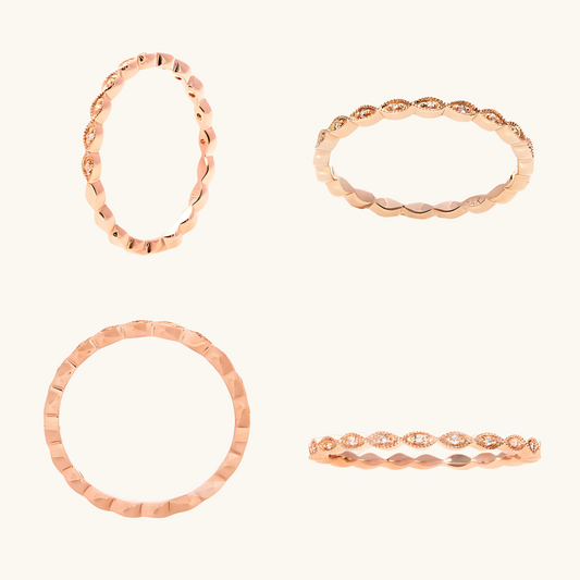 Rose Gold Channel Set Pink Diamond Band 14K