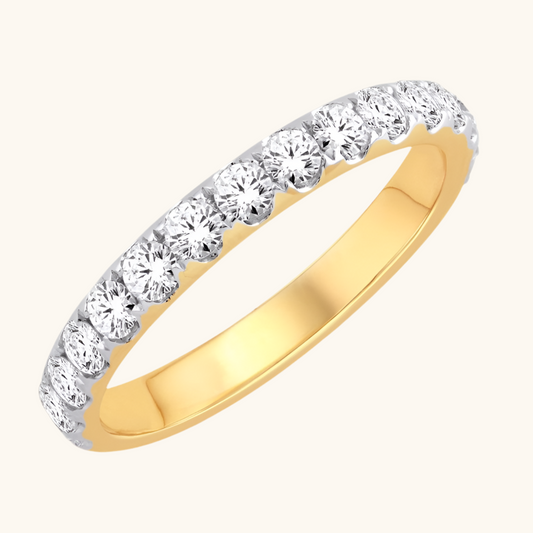 Yellow Gold Diamond Classic Ladies Band 14K
