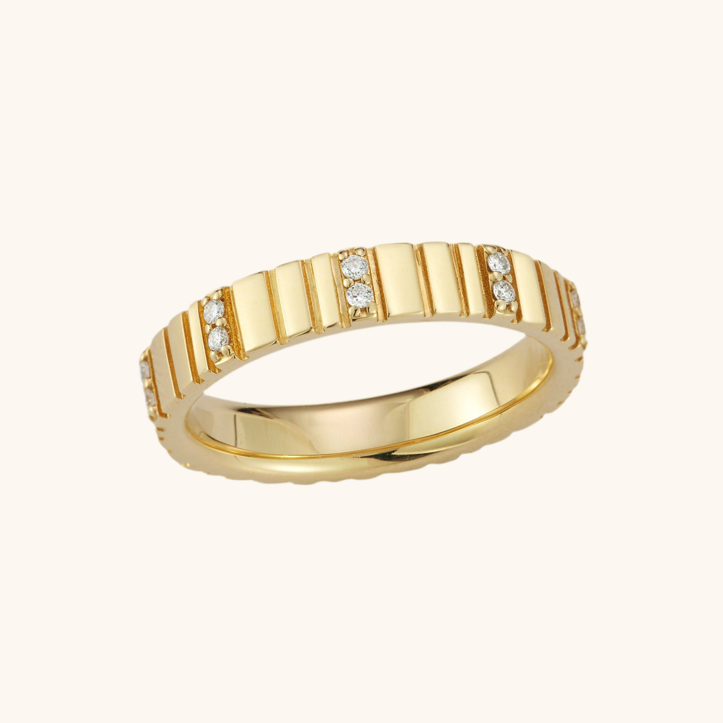Diamond and Gold Bar Ring
