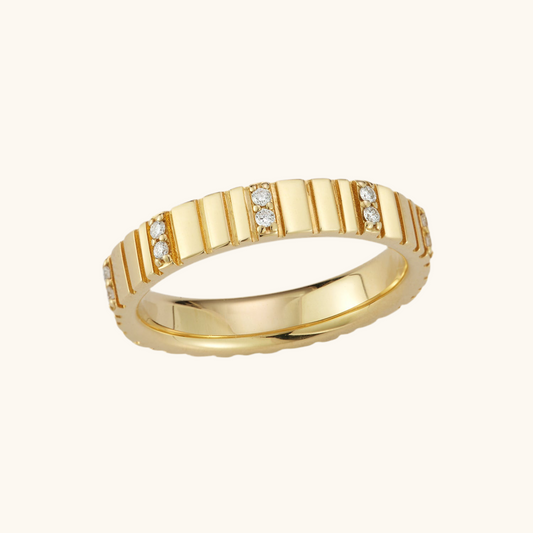 Diamond and Gold Bar Ring