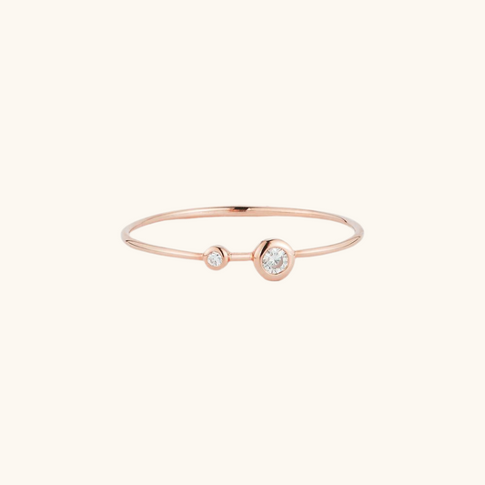 Two Bezel Diamond Thin Band