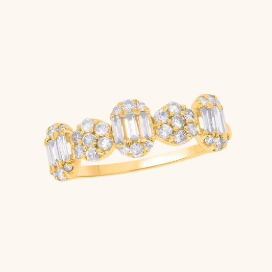 Yellow Gold Diamond Fashion Ring 14K