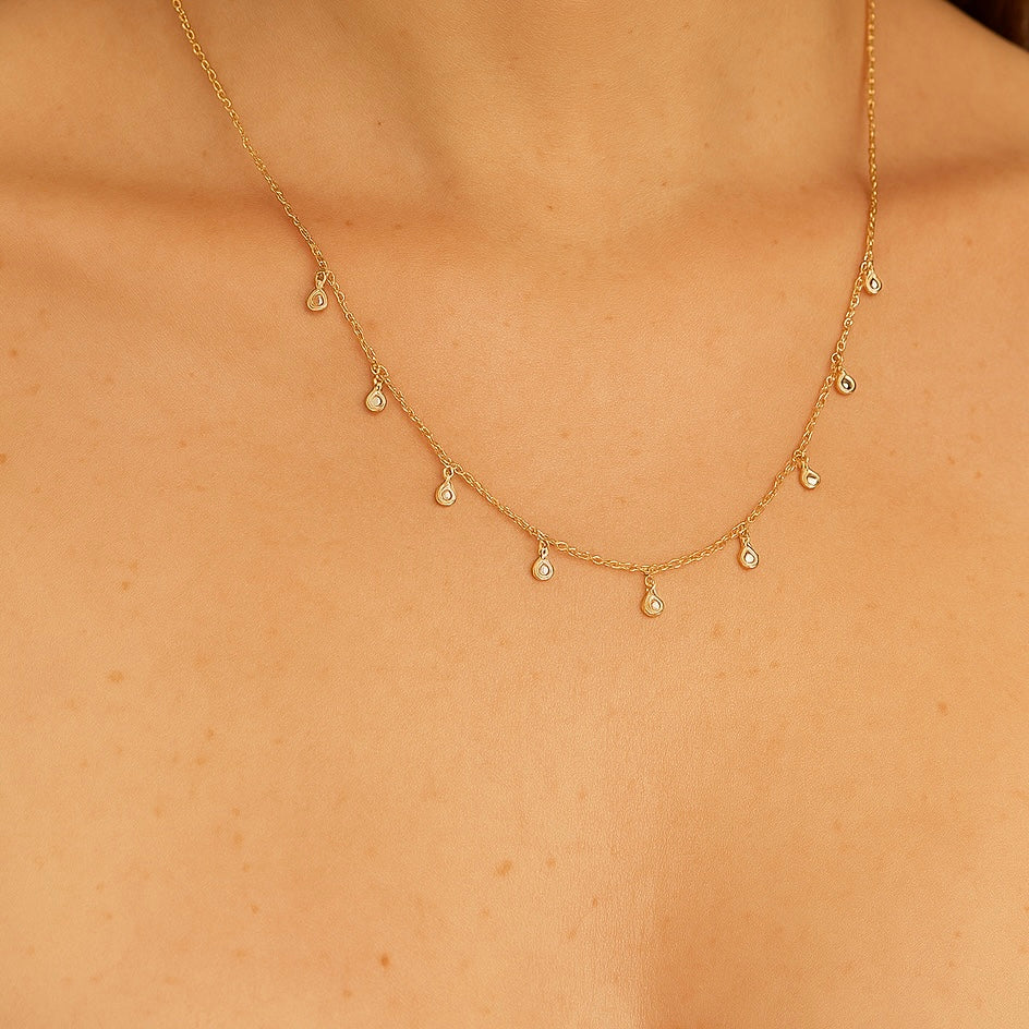 Yellow Gold Diamonds By The Yard Necklace 14K
