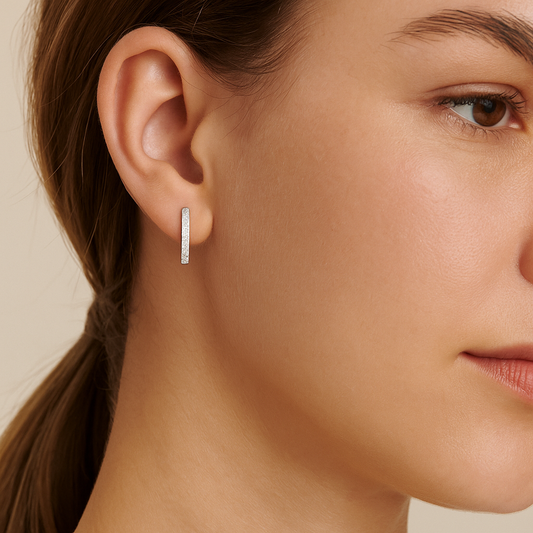 White Gold Diamond Classic Hoops 14K