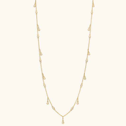 Yellow Gold Diamonds By The Yard Necklace 14K