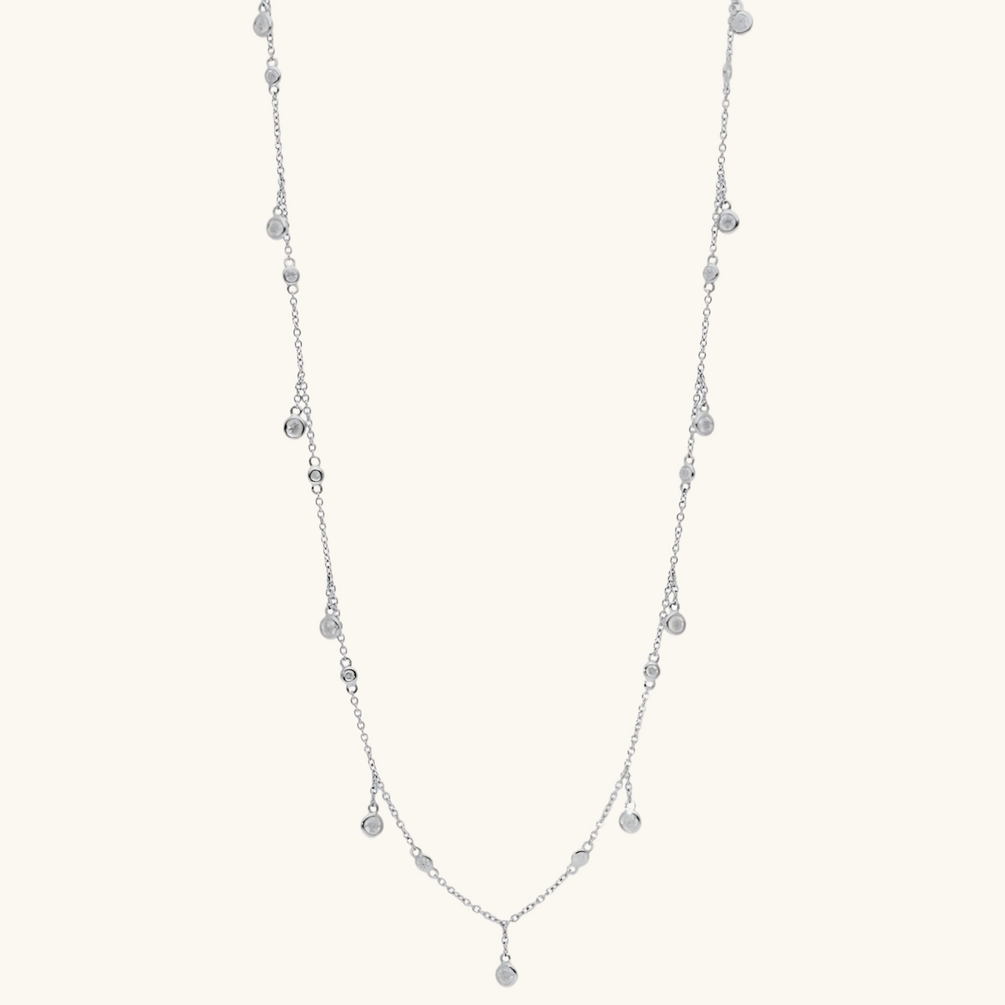 White Gold Diamonds By The Yard Necklace 14K
