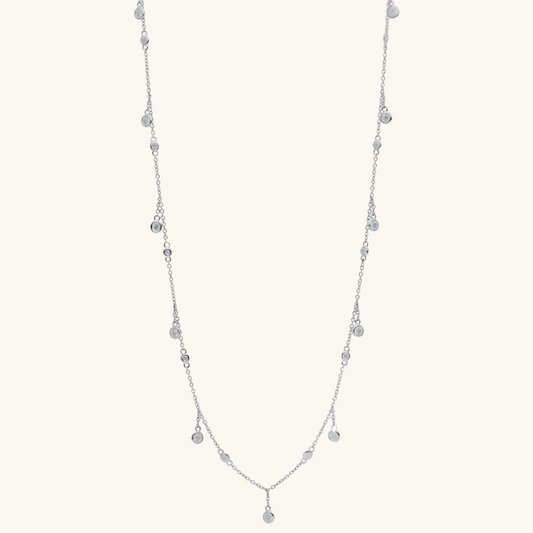 White Gold Diamonds By The Yard Necklace 14K